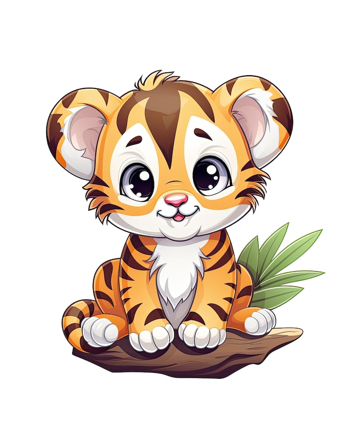PSD a picture of a tiger cub on a white background
