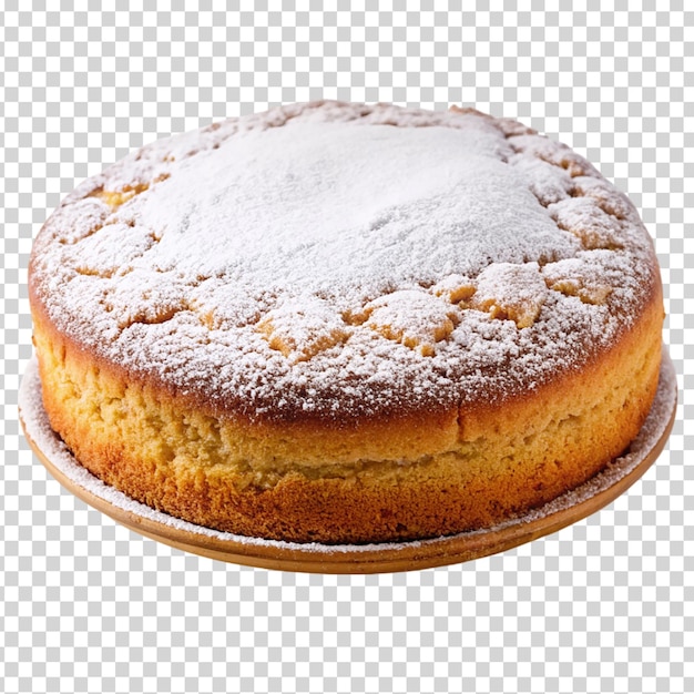 PSD a piece of cake with powdered sugar on transparent background