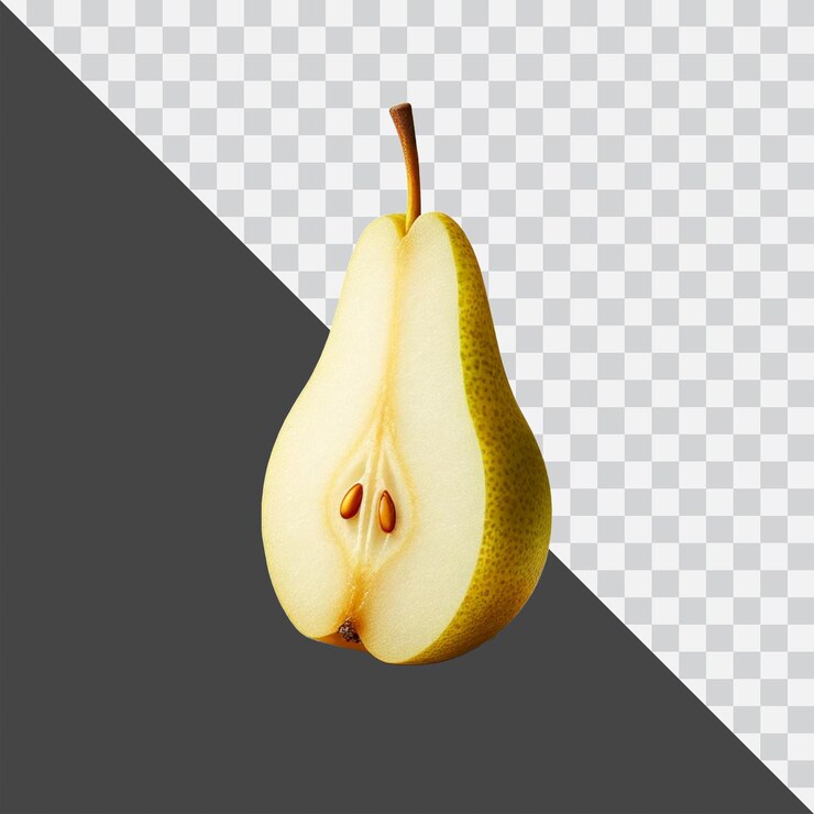 A piece of pear isolated in transparent background