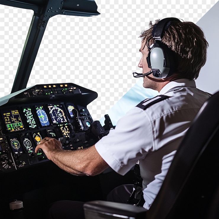 PSD a pilot in a cockpit with the words quot air quot on the side of the plane