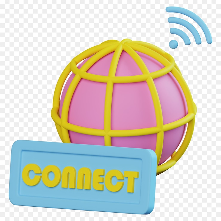 PSD a pink and yellow toy with a blue ball that says connect on it, hd png download