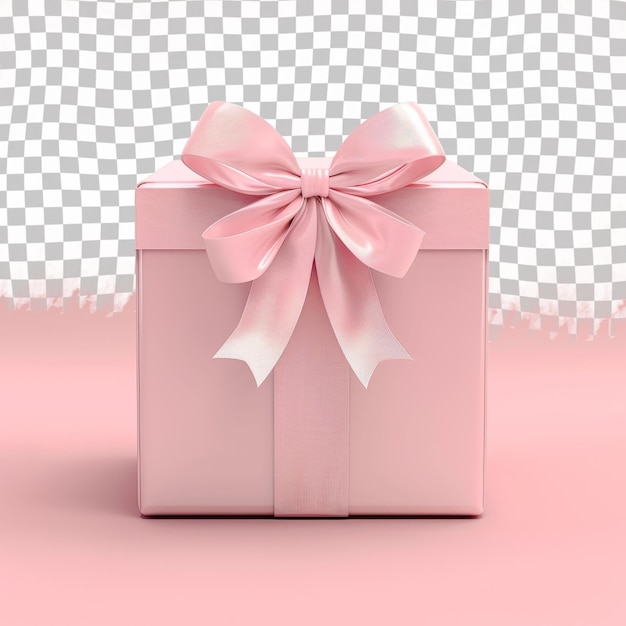 PSD a pink gift box with a pink bow on it