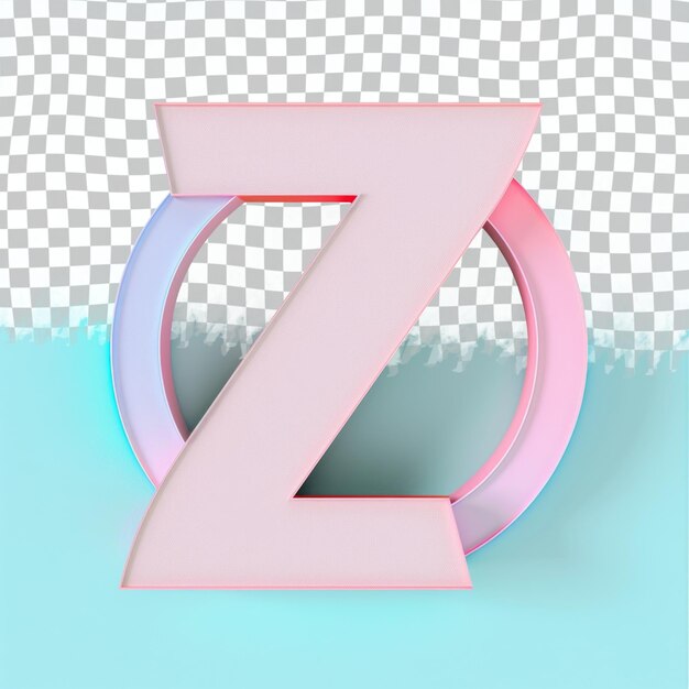 PSD a pink letter z is on a checkered background