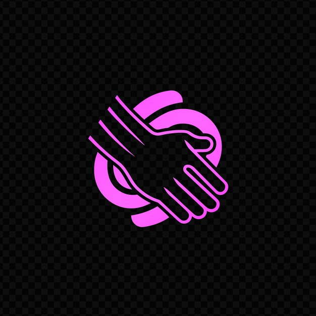 PSD a pink logo with hands holding a symbol of unity and unity