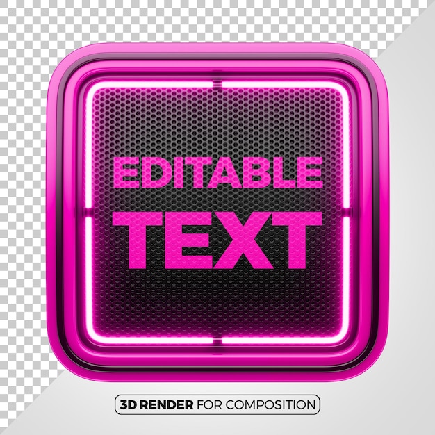 a pink square with the word editable on it