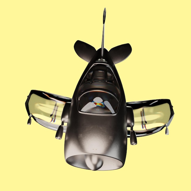 a plane with a propeller on it that says  the plane
