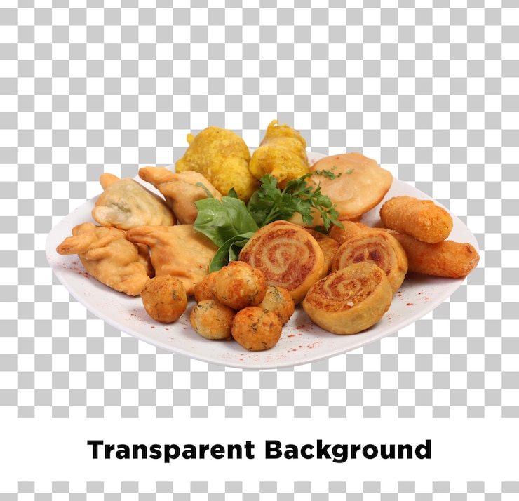 PSD a plate of assorted fried snacks a mix of savory and delicious appetizers