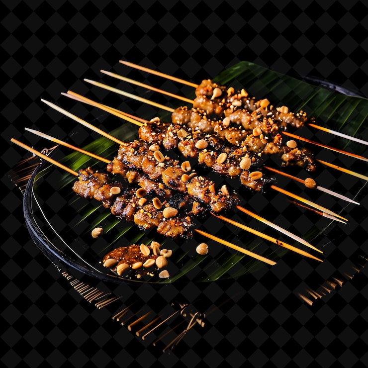 PSD a plate of food with a banana leaf on it