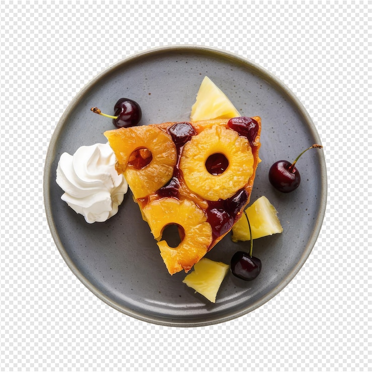 PSD a plate of fruit with a slice of fruit on it