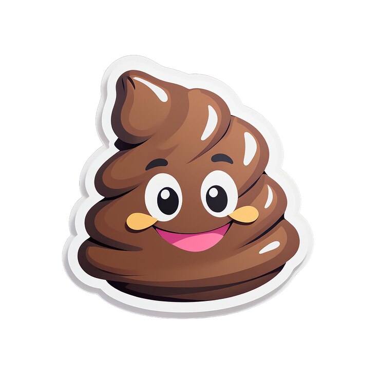PSD a poop made of papercraft sticker decal