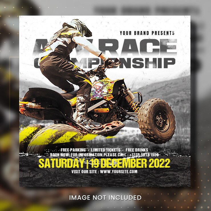 PSD a poster for a race on the road