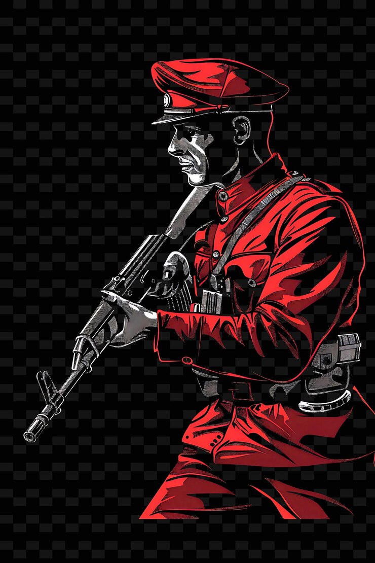 PSD a poster for a soldier with a gun in his hand