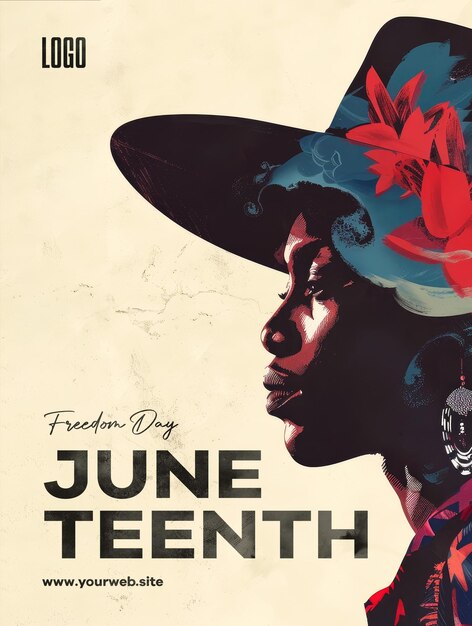 PSD a poster for juneteenth freedom day