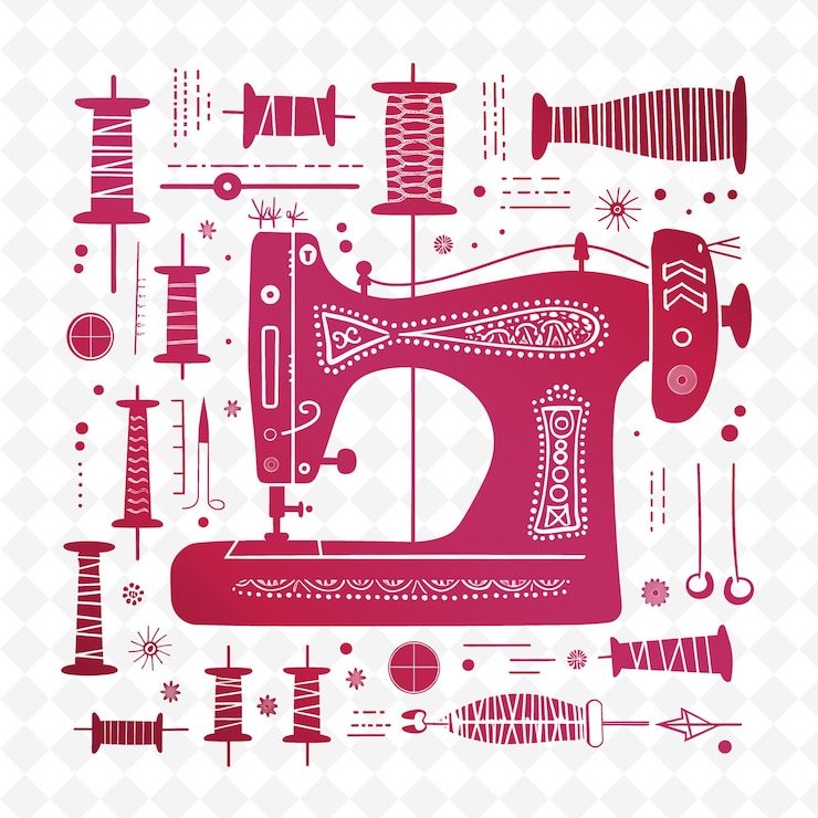 PSD a poster with a picture of a sewing machine and a sewing machine