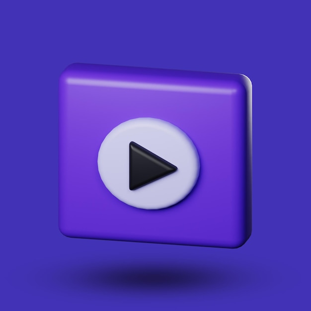a purple square with a play button on the bottom.