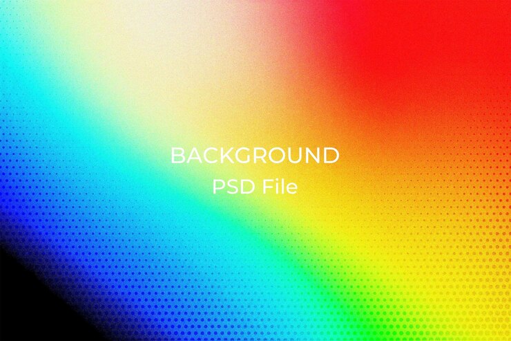 PSD a rainbow colored background with the words back to the camera