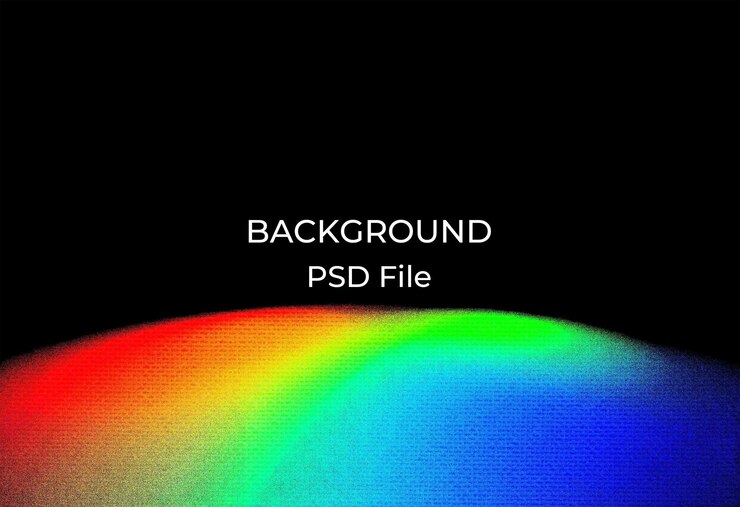 PSD a rainbow colored background with the words backlit on it