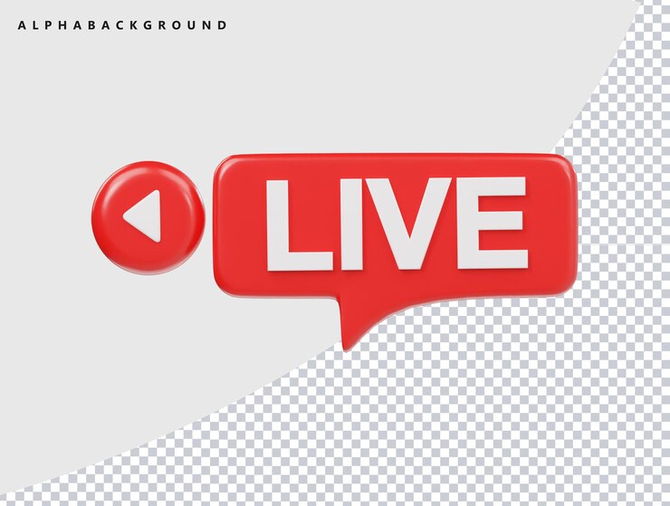 a red button with the word live on it