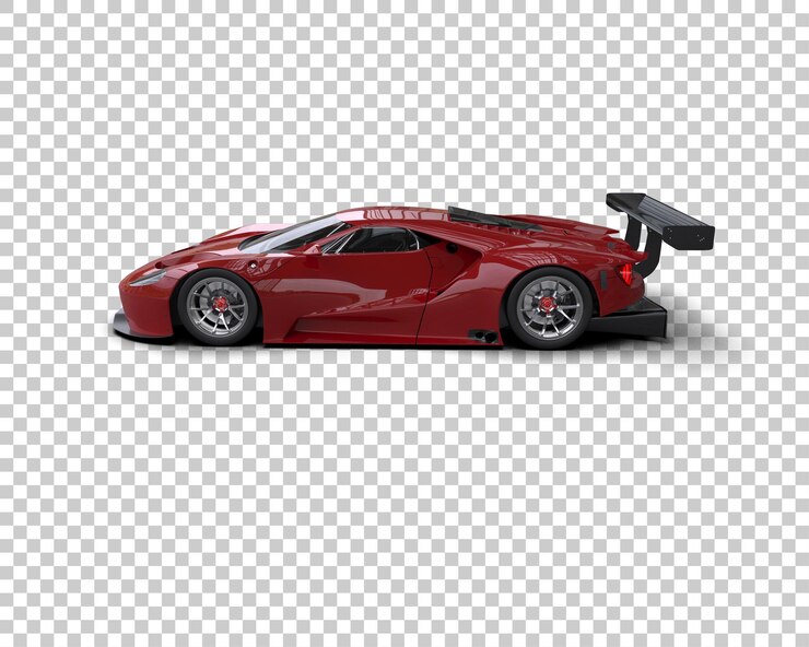 PSD a red car with a gun on the front and the word gun on the side