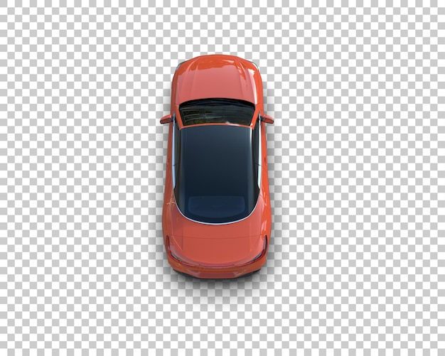 a red car with the window open is shown on a white background