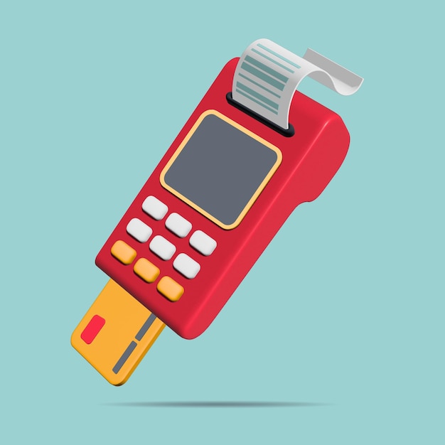 A red EDC machine with a keypad and a keypad on it