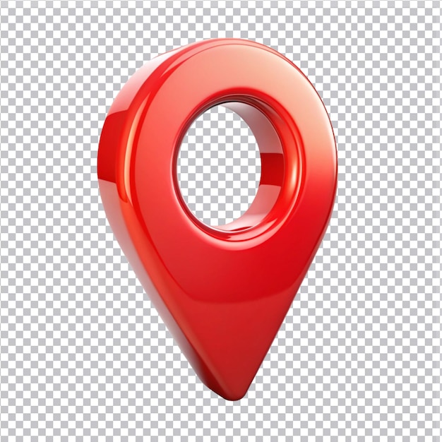 a red location pin isolated on transparent background