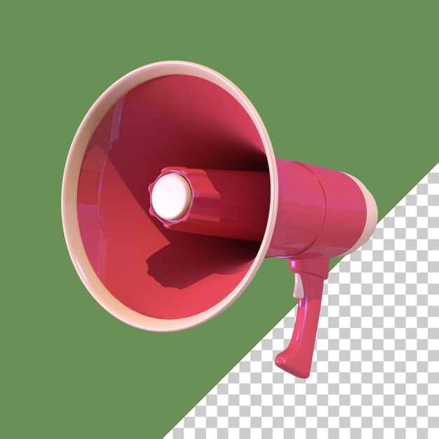 a red megaphone with a green border and a green border.