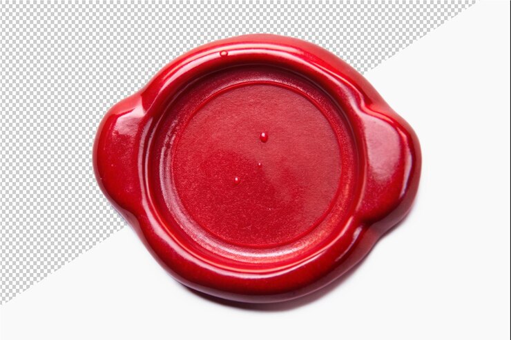 PSD a red stamp wax