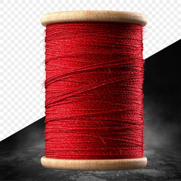 a red thread with a red thread on it and the bottom half of it