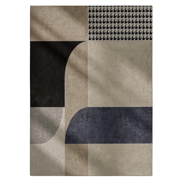 A rug with a checkered pattern and a checkered design