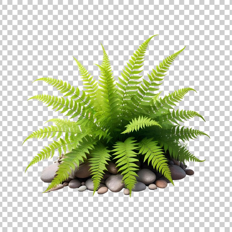PSD a samambaia de boston nephrolepis exaltata em um fundo transparente