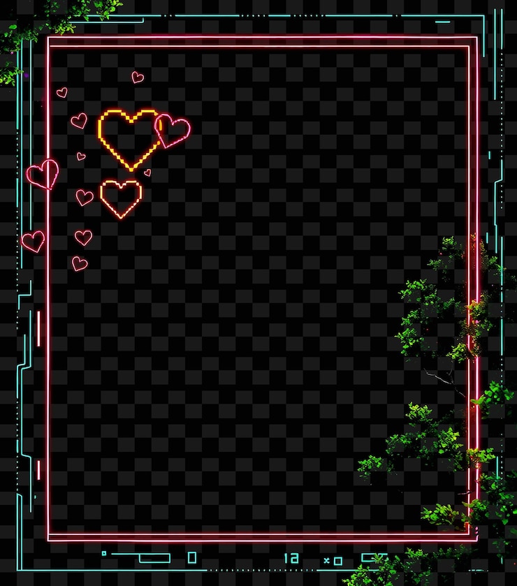 PSD a screen with hearts and a heart on it