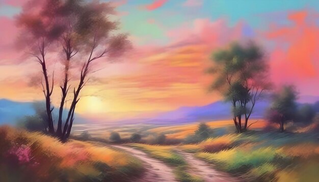 PSD a serene natural landscape abstract art