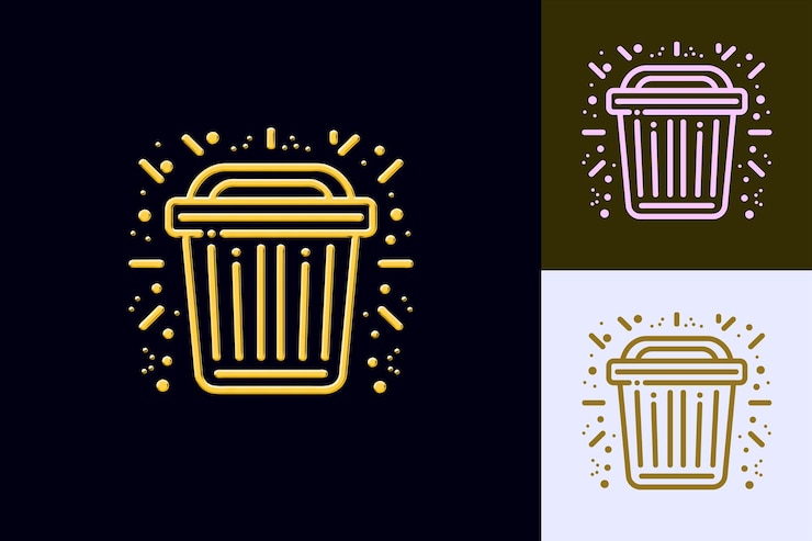PSD a series of images of a trash can and a trash can