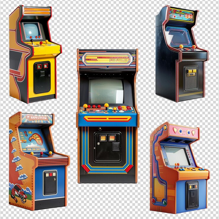 PSD a set of arcade machine isolated on transparent background