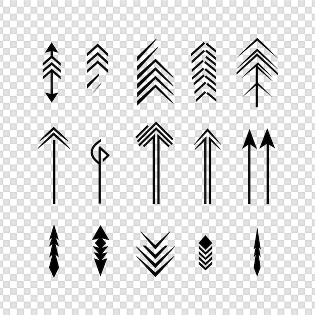a set of arrows Isolated On Transparent Background