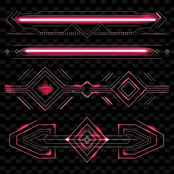 PSD a set of neon lights with a black background