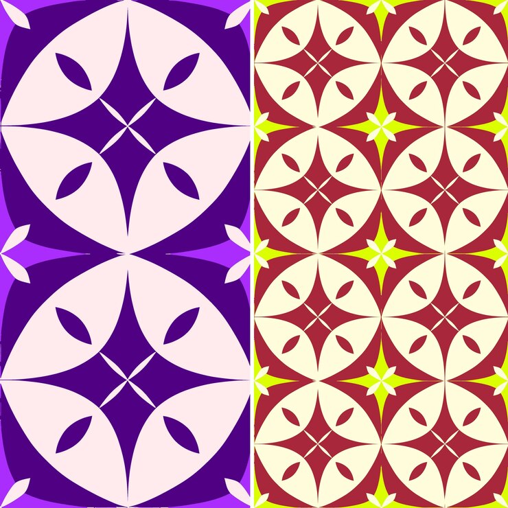 PSD a set of purple and yellow geometric patterns with a star on the top