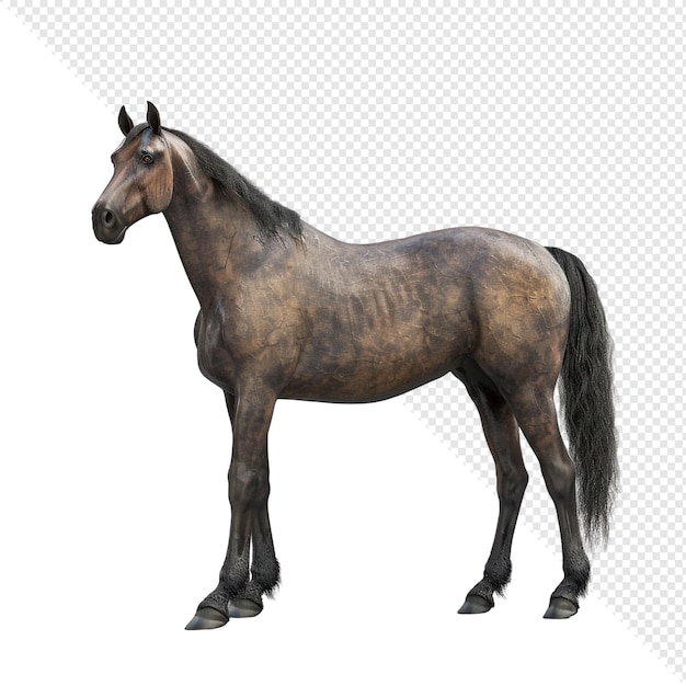 A Single Horse with Brown Coat