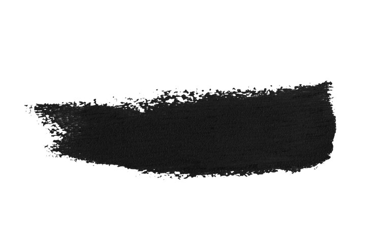 PSD a smear of black paint on a blank background