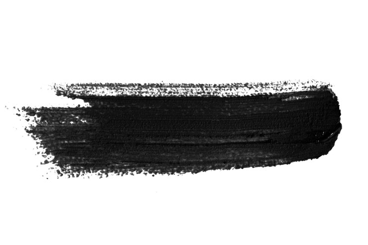 PSD a smear of black paint on a blank background
