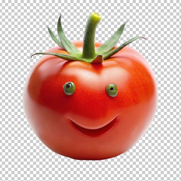 A smiling tomato isolated on a white background