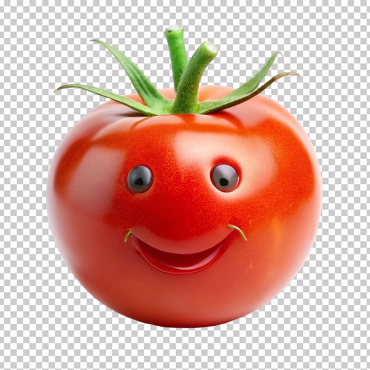 PSD a smiling tomato isolated on a white background