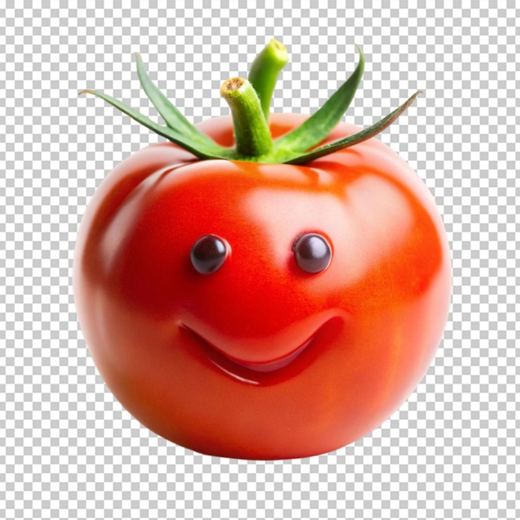 PSD a smiling tomato isolated on a white background