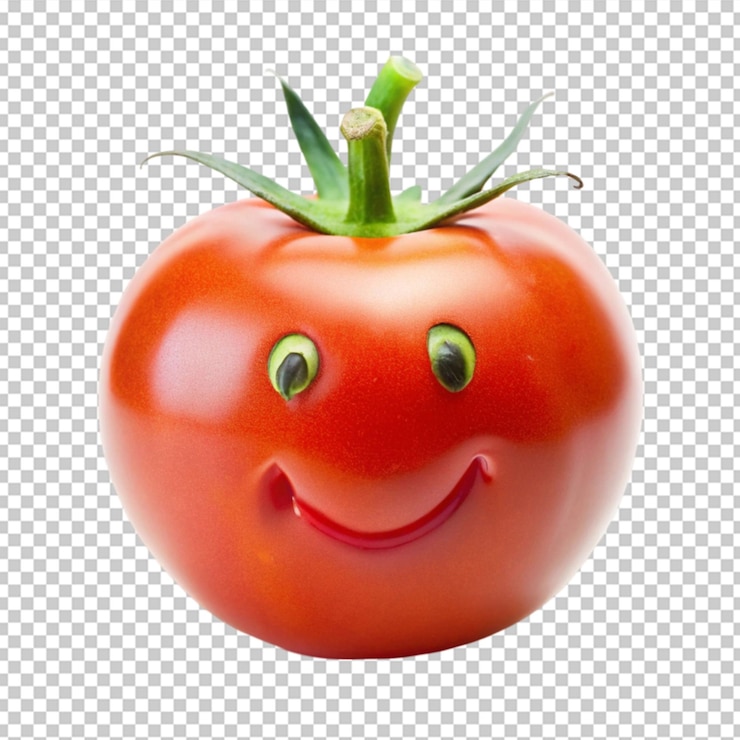 PSD a smiling tomato isolated on a white background