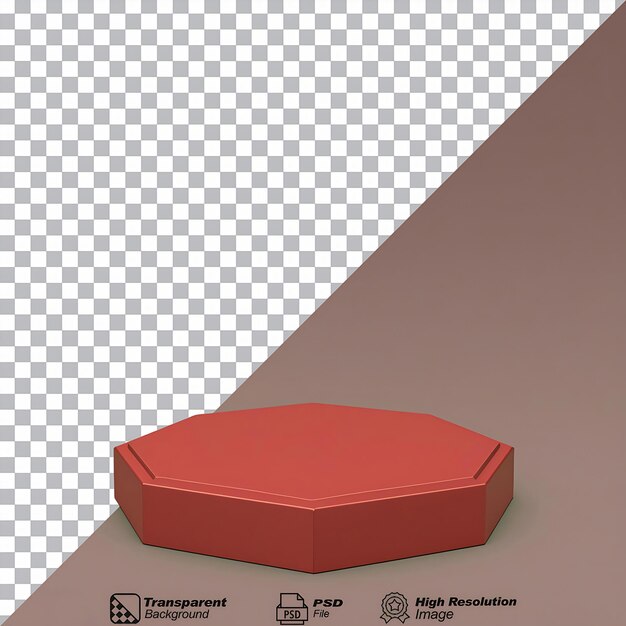 a solid red octagonal table isolated