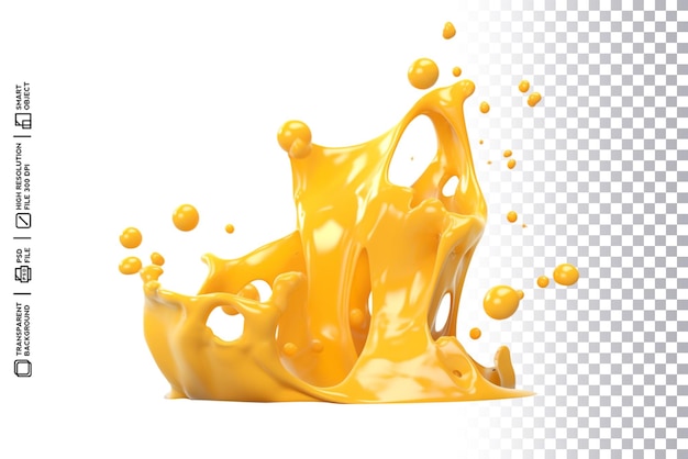 A splash of orange juice on a transparent background
