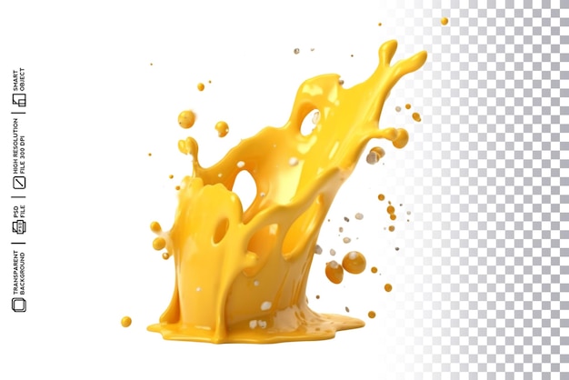 A splash of realistic cheese on transparent background