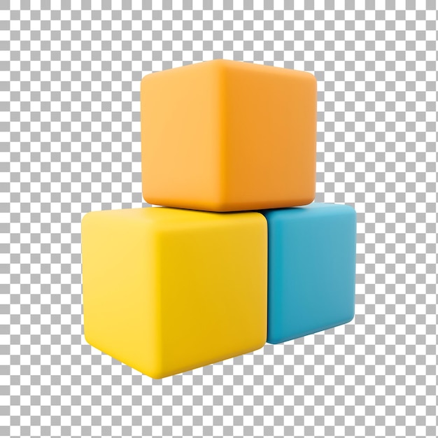 a stack of colorful smoothedged building blocks in orange yellow and blue ideal for educational play and creativity