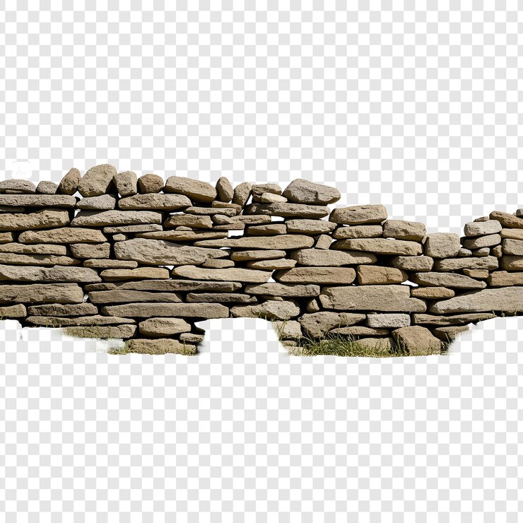 PSD a stone wall with a stone wall and a hole in the middle